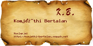 Komjáthi Bertalan névjegykártya