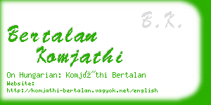 bertalan komjathi business card